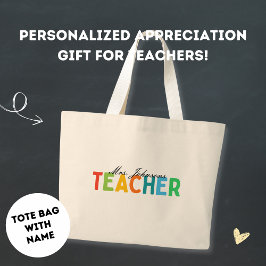 Anpassningsbar för minimalistisk Cute Teacher-upps Jumbo Tygkasse