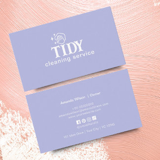 Anpassningsbar för minimalistisk ljusblå Städning Visitkort