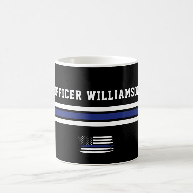 Anpassningsbar för minimalistisk Thin Blue Line-po Kaffemugg (Center)