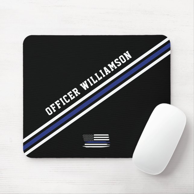 Anpassningsbar för minimalistisk Thin Blue Line-po Musmatta (Med mus)