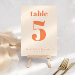 Anpassningsbar för modern Orange Retro Typography Bordsnummer<br><div class="desc">Bordsnumret Modern Orange Retro Typography Anpassningsbar</div>
