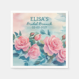 ANPASSNINGSBAR för Möhippa för rosa ros-målning Pappersservett