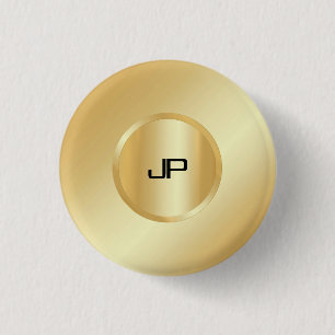 Anpassningsbar för Monogrammed Faux Guld Elegant Knapp