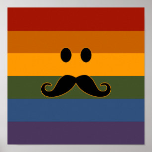 Anpassningsbar för Mustache-Pride poster