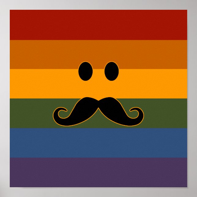 Anpassningsbar för Mustache-Pride poster (Framsidan)