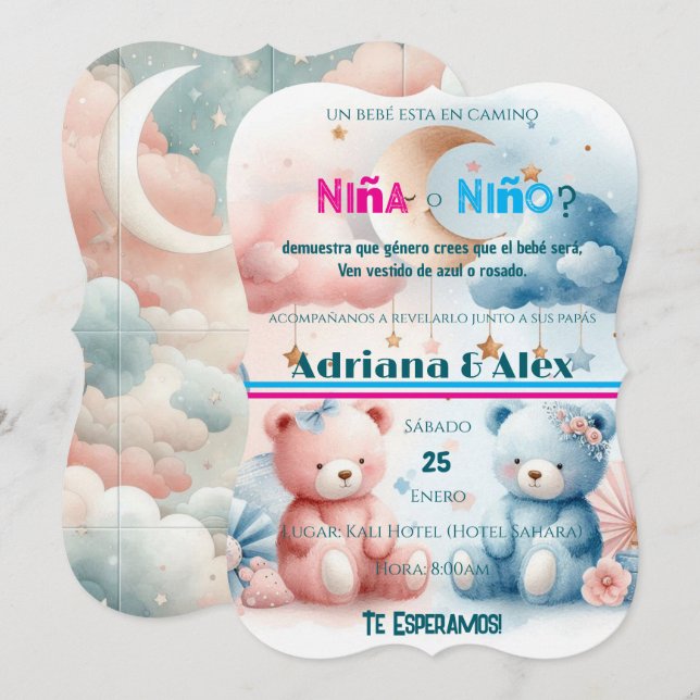 Anpassningsbar för nalle och stjärnor för babyskor (Fram/baksida)
