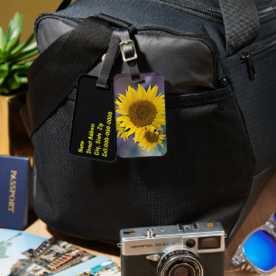 Anpassningsbar för närfoto med klustrade solblommo bagagebricka