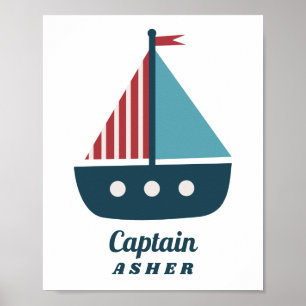 Anpassningsbar för Nautical Boat Room Poster