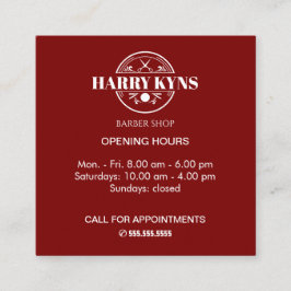 Anpassningsbar för öppettider för butiker fyrkantigt visitkort