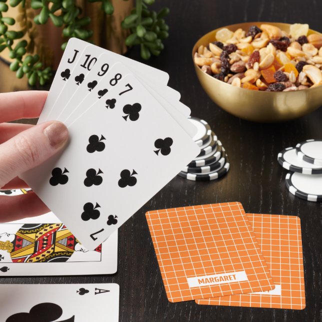 anpassningsbar för orange och vita block casinokort (På plats)