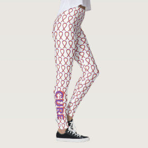 Anpassningsbar för "Orchid and Orange Awareness Ri Leggings