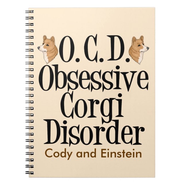 Anpassningsbar för överdriven Corgi Anteckningsbok Med Spiral (Framsidan)