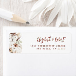 anpassningsbar för pampas terracotta returadress etikett