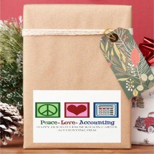 Anpassningsbar för Peace Kärlek Accounting Office Rektangulärt Klistermärke