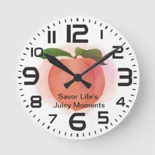 Anpassningsbar för Peach Savor Juicy Moments-citat Rund Klocka