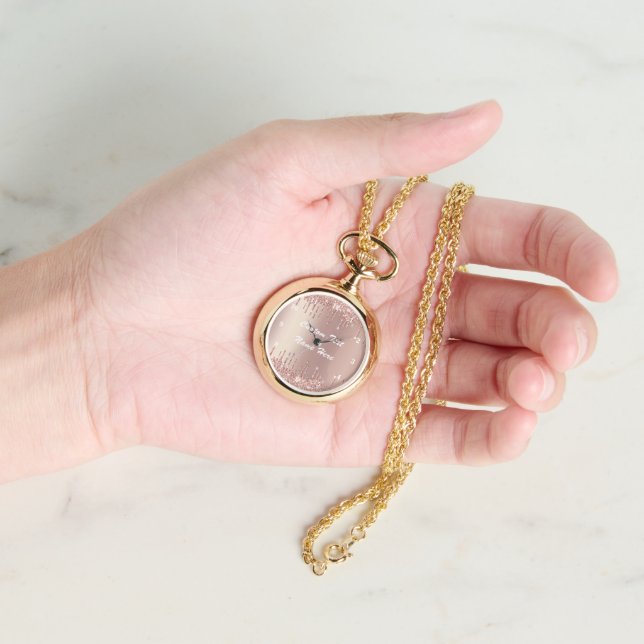 Anpassningsbar för Personlig av Guld Glitter i ro Armbandsur (Hand)