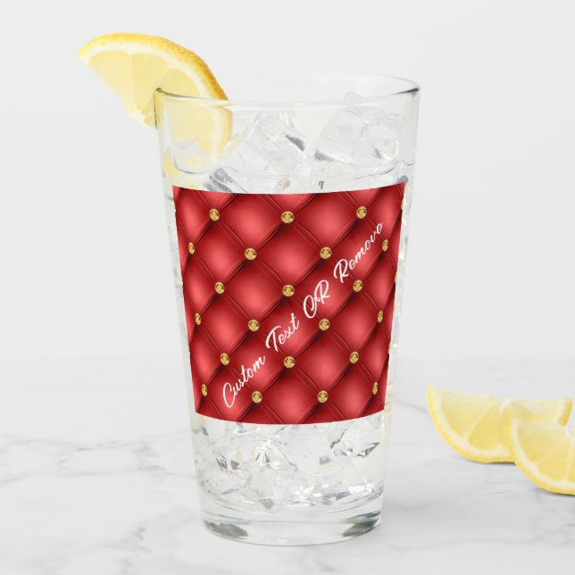 Anpassningsbar för Personlig av rött och Guld-glas Glaskopp (Framsida Ice)