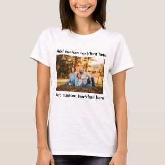 Anpassningsbar för personlig med fototext och text t shirt