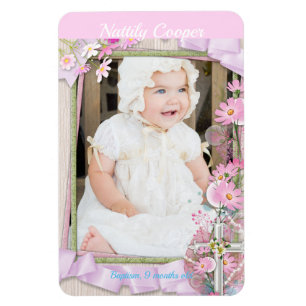 Anpassningsbar för PHOTO-MALL Baby Baptism-bekräft Magnet