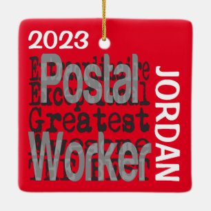 Anpassningsbar för Post Worker Extraordinaire Julgransprydnad Keramik
