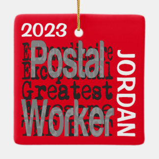 Anpassningsbar för Post Worker Extraordinaire Julgransprydnad Keramik