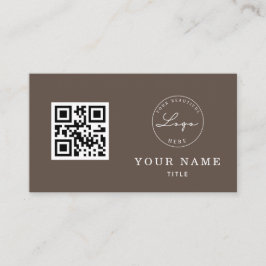 Anpassningsbar för QR Code Professionell Brown Cla Visitkort