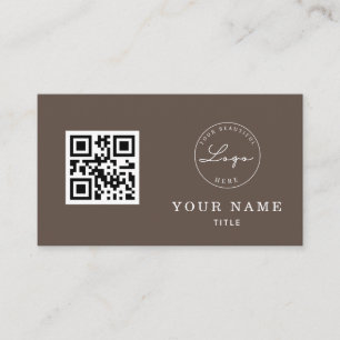 Anpassningsbar för QR Code Professionell Brown Cla Visitkort