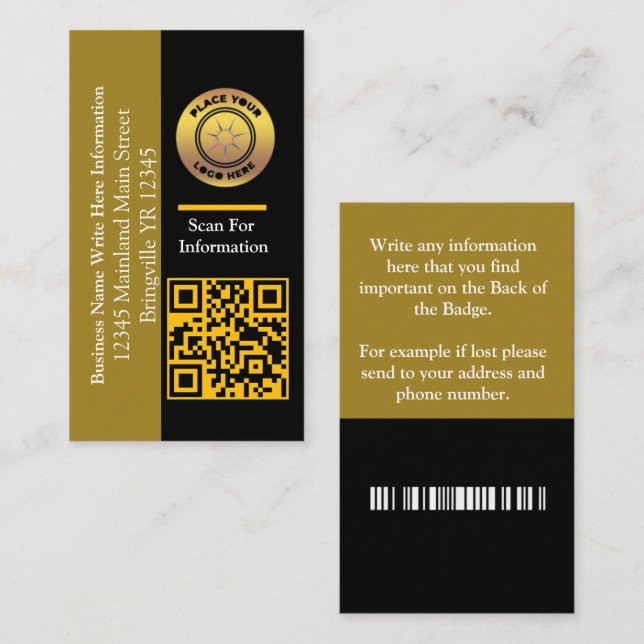 Anpassningsbar för QR-koden Pub för Business Namn Visitkort (Fram/baksida)