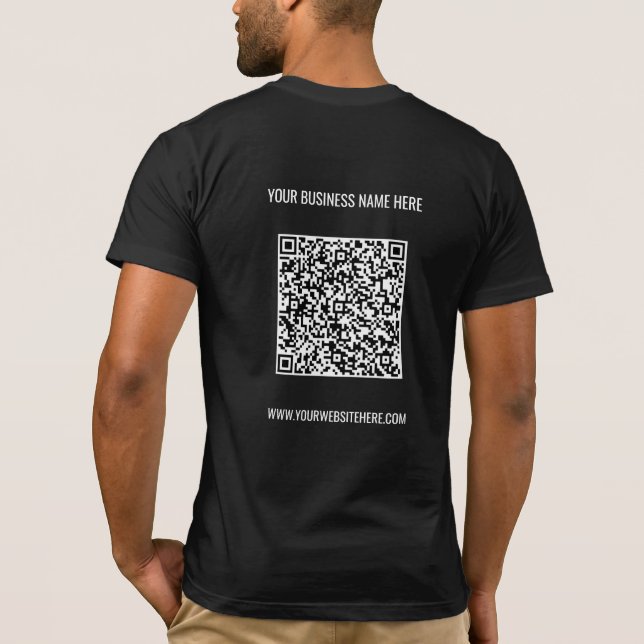 Anpassningsbar för QR-kodinformation Text för ditt T Shirt (Baksida)