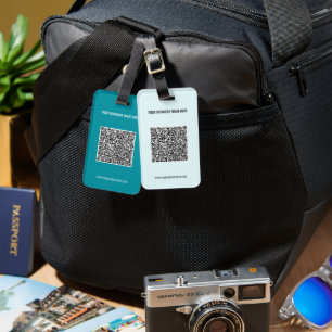 Anpassningsbar för QR-kodinformation Text och Färg Bagagebricka