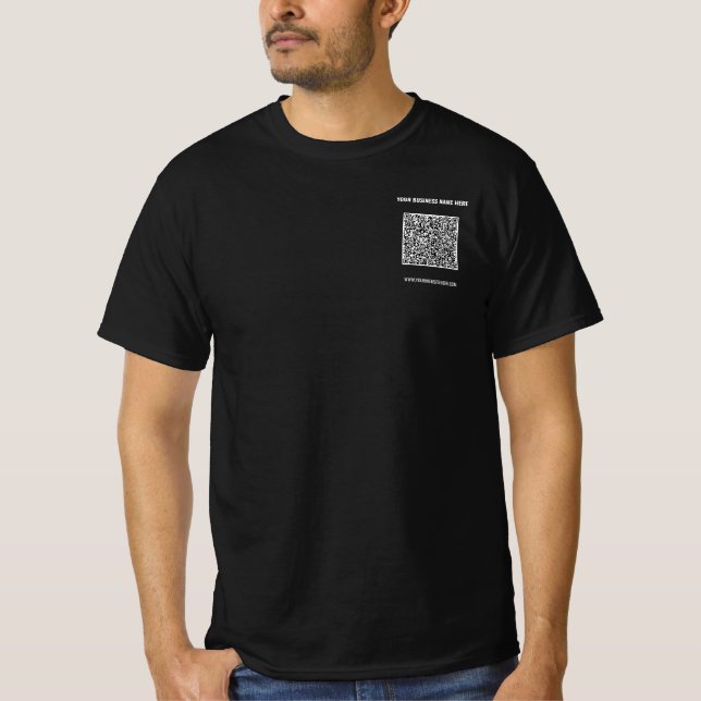 Anpassningsbar för QR-kodskanningsinformation Text T Shirt (Framsida)