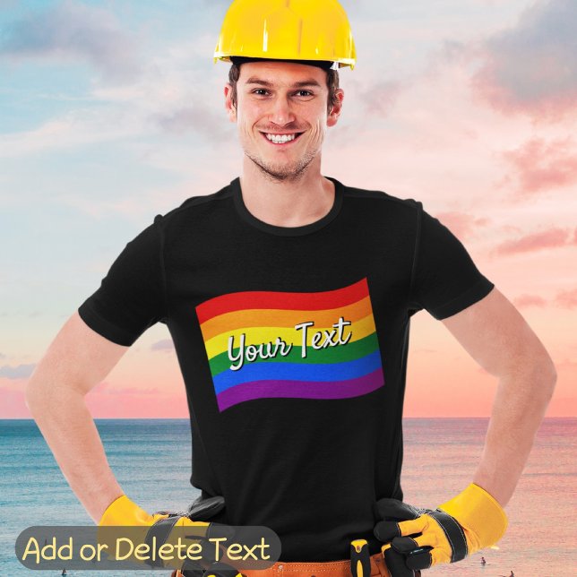 Anpassningsbar för Rainbow Flagga Gay pride LGBTQ- T Shirt (Skapare uppladdad)
