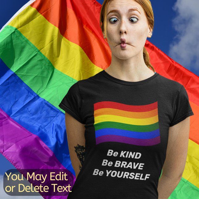 Anpassningsbar för Rainbow Flagga Gay pride LGBTQ- T Shirt (Skapare uppladdad)