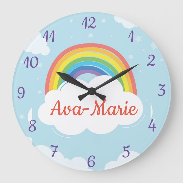 Anpassningsbar för regnbåge, akrylväggslås stor klocka (Framsida)