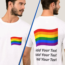 Anpassningsbar för regnbåge Flagga Gay pride 2-sid T Shirt