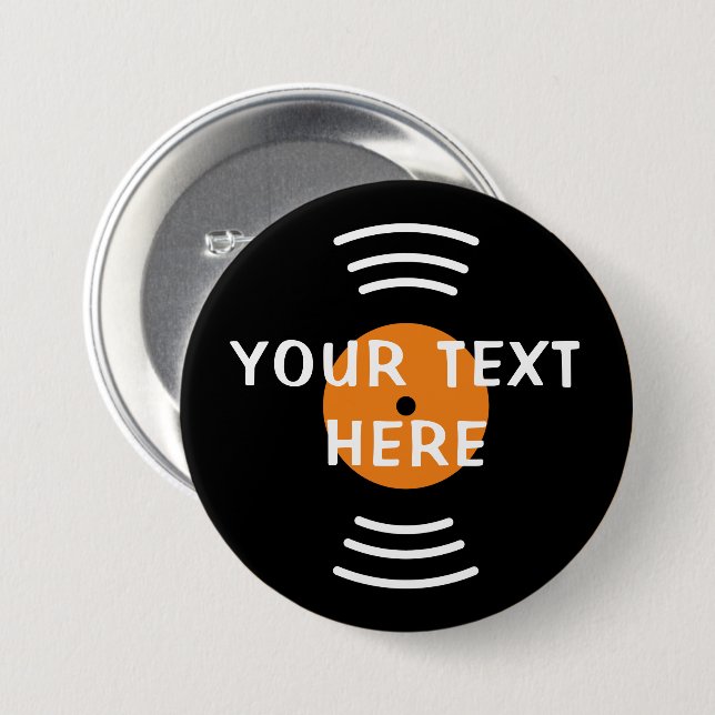 anpassningsbar för rock and roll vinylmusikinspeln knapp (Framsida & baksida)