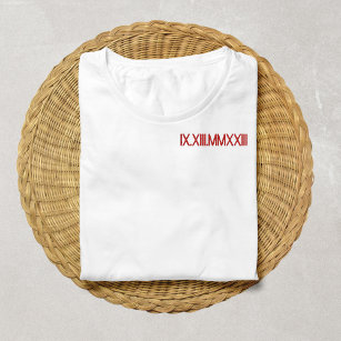 Anpassningsbar för romerska årsjubileum broderad t-shirt