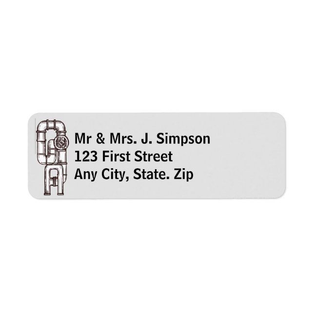 Anpassningsbar för rörmokare Rör Returadress Etikett (Framsidan)