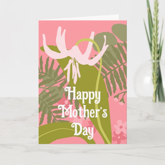 anpassningsbar för rosa av blommigt för dagtid i l tack kort (Framsida)