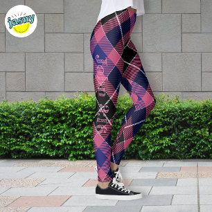Anpassningsbar för Rosa av Mönster Lila Leggings