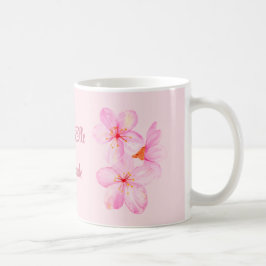 Anpassningsbar för Rosa Blommigt Kaffemugg