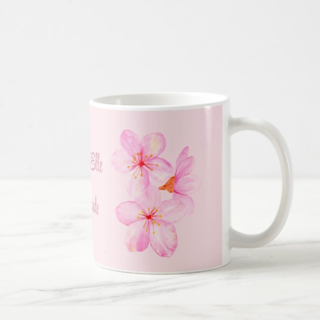 Anpassningsbar för Rosa Blommigt Kaffemugg (Höger)