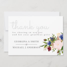 Anpassningsbar för Rosa Flowers för Blått Burgundy Tack Kort