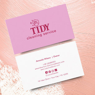 Anpassningsbar för rosa-minimalistisk Städning Visitkort