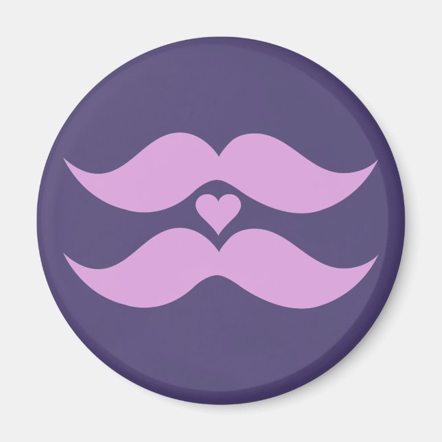 anpassningsbar för rosa Mustacher Magnet (Framsidan)