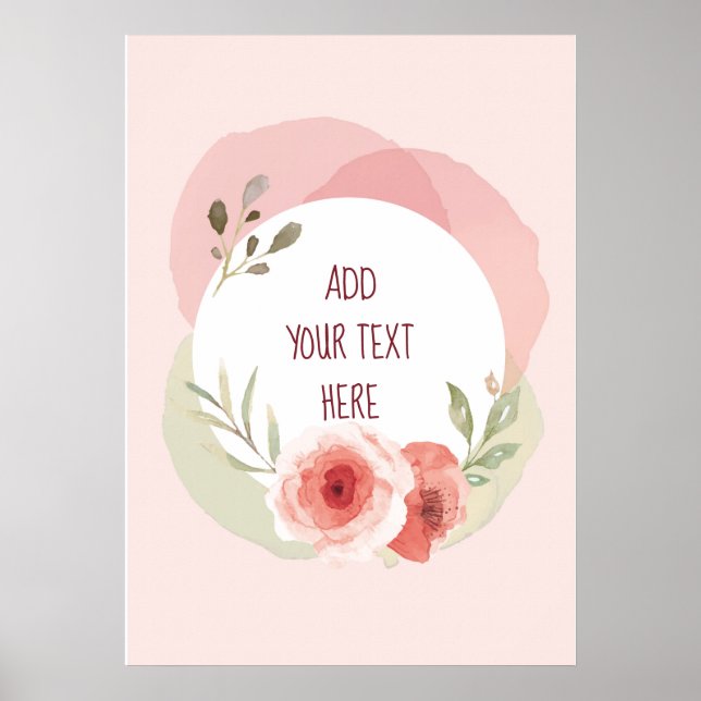 ANPASSNINGSBAR FÖR ROSA OCH GRÖNT AV MJÖLK FÄRG POSTER (Framsidan)