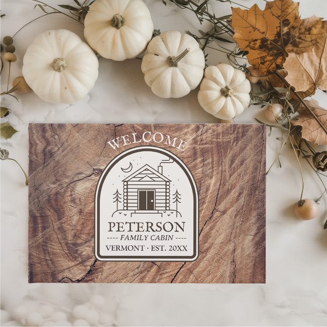 Anpassningsbar för Rustic Family Cabin Wood Decor Gästböcker (Family Cabin Vacation Rental Property Guest Book Rustic Woods Retro Lake House)