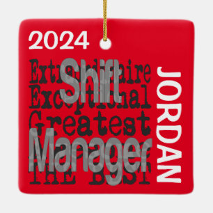Anpassningsbar för Shift Manager Extraordinaire Julgransprydnad Keramik