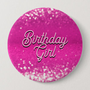 Anpassningsbar för shock rosa Glitter Bokeh Knapp