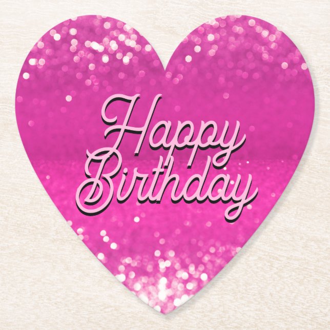 Anpassningsbar för shock rosa Glitter Bokeh Underlägg Papper (Framsida)